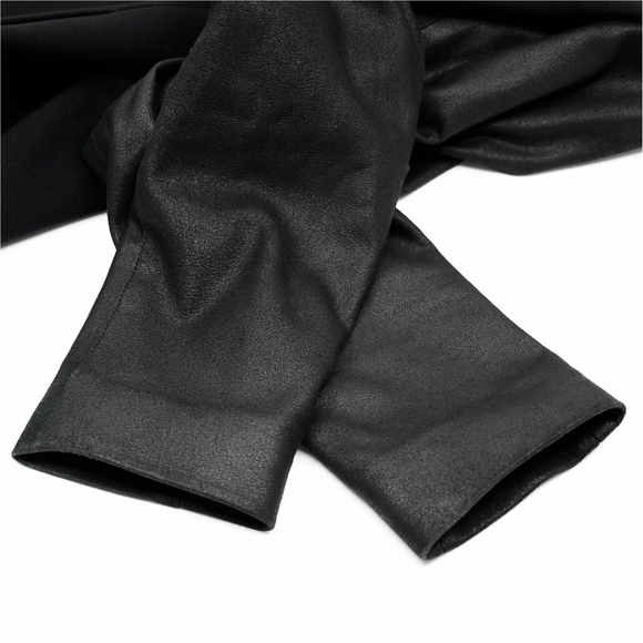 THEORY YAISA PRYOR Leather Sleeve Zip Shoulder Jacket Blazer Black Size P/TP - Picture 9 of 12